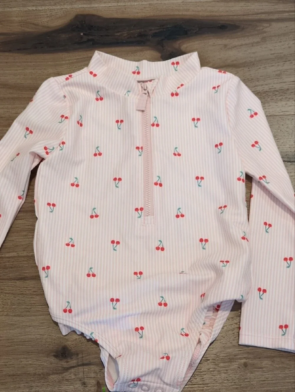 Carter's Coral Floral & Stripe Kids Rashguard Swim Set